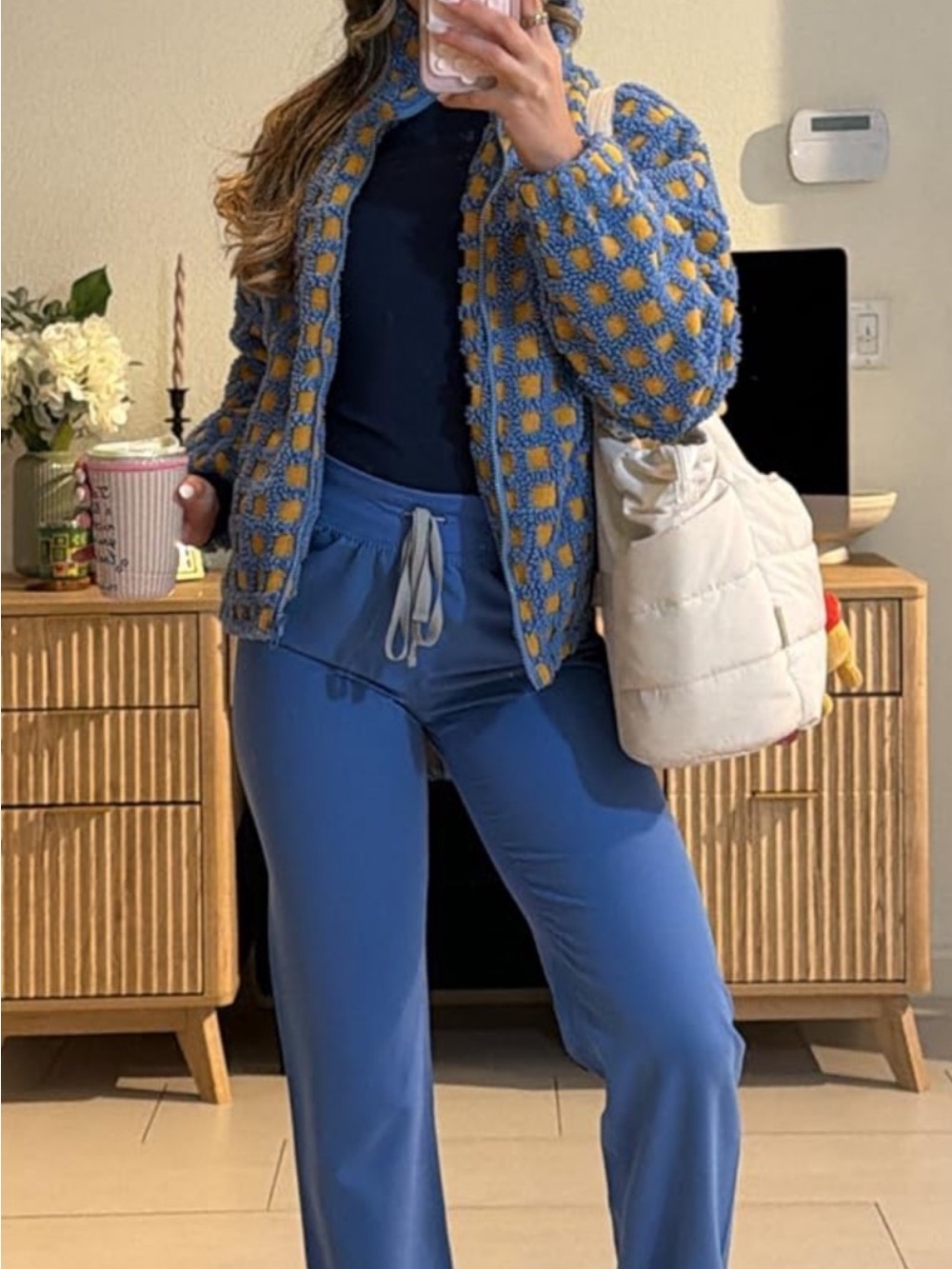 Blue & Yellow Jacket in size Small - Perfect with Scrubs